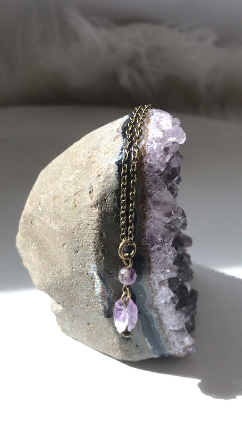 Dainty Amethyst Necklace - Natural Gemstone Jewelry