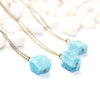 Mini Aqua Druzy Cube Necklace