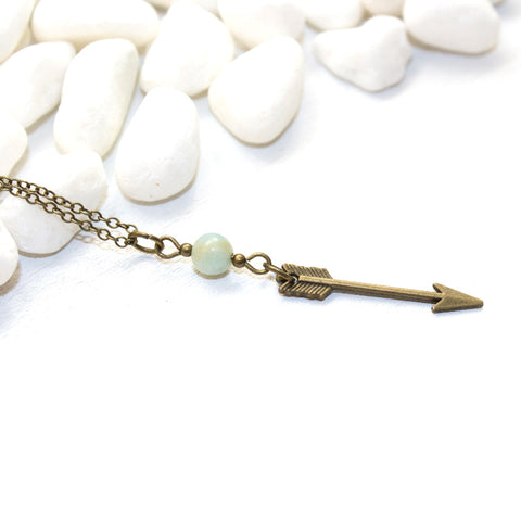 Dainty Arrow Necklace - Natural Gemstone Jewelry