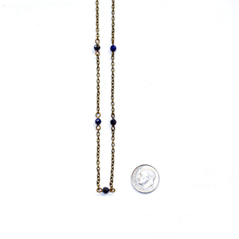 Dainty Beaded Lapis Lazuli Choker - Natural Gemstone Jewelry