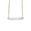 Dainty Blue Lace Agate Bar Necklace - Coastal Collection