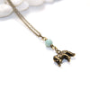 Dainty Elephant and Amazonite Necklace - Spiritual Boho Jewelry