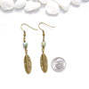 Dainty Feather and Agate Earrings - Southwestern Boho Jewelry