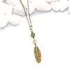 Dainty Feather Necklace - Natural Gemstone Jewelry