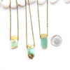Dainty Gold Dipped Chrysoprase Necklace - Natural Gemstone Jewelry