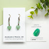 Dainty Green Aventurine Heart Earrings