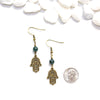 Dainty Hamsa and Agate Earrings - Spiritual Boho Jewelry