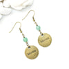 Dainty Karma and Green Aventurine Earrings - Spiritual Boho Jewelry