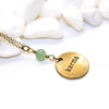 Dainty Karma and Green Aventurine Necklace - Spiritual Boho Jewelry