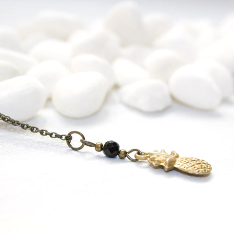 Dainty Pineapple Necklace - Natural Gemstone Jewelry