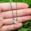 Dainty Rainbow Moonstone Necklace - Moon