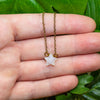 Dainty Rainbow Moonstone Necklace - Star