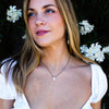 Dainty Rainbow Moonstone Necklace - Teardrop