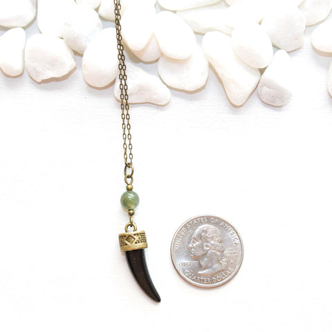 Dainty Tusk Necklace - Natural Gemstone Jewelry