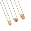 Dainty Peach Druzy Necklace - Natural Gemstone Jewelry