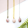 Pink Opal Necklace - Polished Pebble