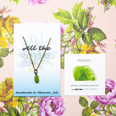 Peridot Tiny Pebble Necklace