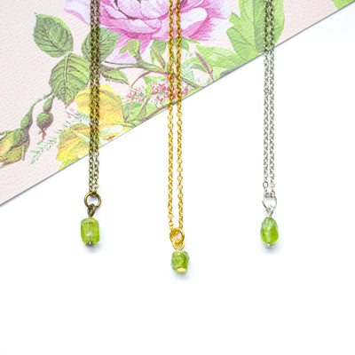 Peridot Tiny Pebble Necklace