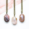 Pink Opal Necklace - Octagon