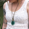 Feather and Agate Necklace - Southwestern Boho Jewelry