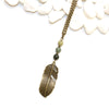 Feather and Agate Necklace - Southwestern Boho Jewelry