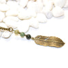 Feather and Agate Necklace - Southwestern Boho Jewelry