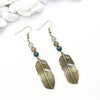 Feather and Agate Earrings - Southwestern Boho Jewelry