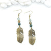 Feather and Agate Earrings - Southwestern Boho Jewelry