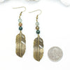 Feather and Agate Earrings - Southwestern Boho Jewelry