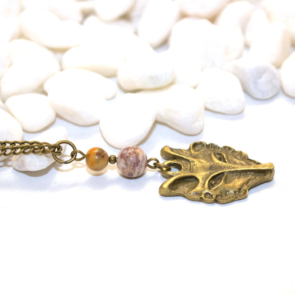 Fox and Agate Necklace - Southwestern Boho Jewelry