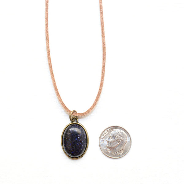 Blue Goldstone Gemstone Choker - Vegan Jewelry