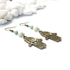 Hamsa and Amazonite Earrings - Spiritual Boho Jewelry