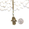 Hamsa and Amazonite Necklace - Spiritual Boho Jewelry
