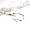 Hamsa Necklace with Aqua Aura Quartz - Spiritual Jewelry