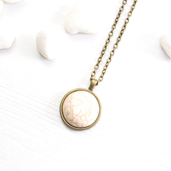 Howlite Gemstone Necklace - Natural Gemstone Jewelry
