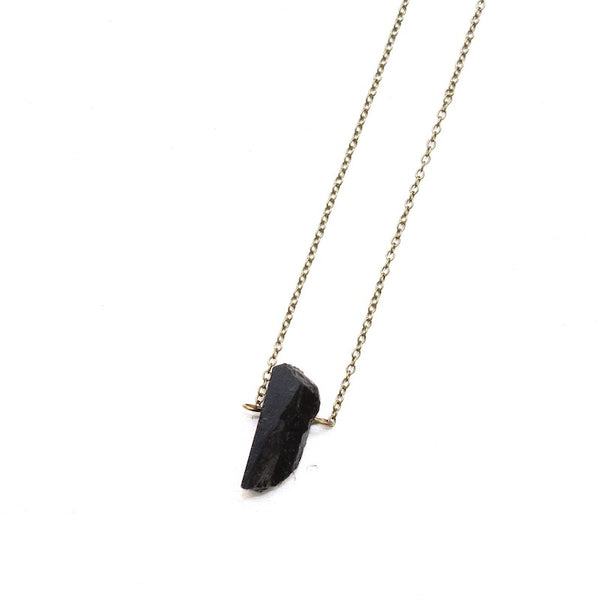 Dainty Black Tourmaline Necklace - Natural Gemstone Jewelry