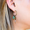 Chrysoprase, Crystal and Turtle Dainty Hoop Earrings - Coastal Collection