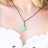 Chrysoprase Teardrop Drop Necklace - Coastal Collection