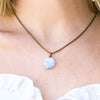 Blue Lace Agate Octagon Necklace - Coastal Collection