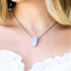 Blue Lace Agate Double Point Necklace - Coastal Collection