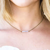 Dainty Blue Lace Agate Bar Necklace - Coastal Collection