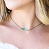 Dainty Chrysoprase Bar Necklace - Coastal Collection