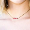 Dainty Rhodochrosite Bar Necklace - Coastal Collection