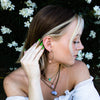 Tiny Raw Rhodochrosite Hoop Earrings - Coastal Collection