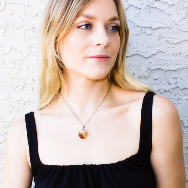 Mini Citrine Cone Necklace