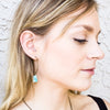 Amazonite Mini Slab Hoop Earrings