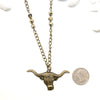 Longhorn Steer Necklace - Southwestern Boho Jewelry