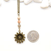 Lotus and Moonstone Necklace - Spiritual Boho Jewelry