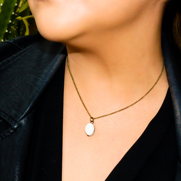 Mini White Druzy Necklace