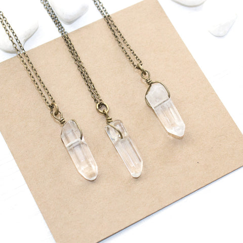 Crystal Point Necklace - Natural Gemstone and Raw Crystal Jewelry